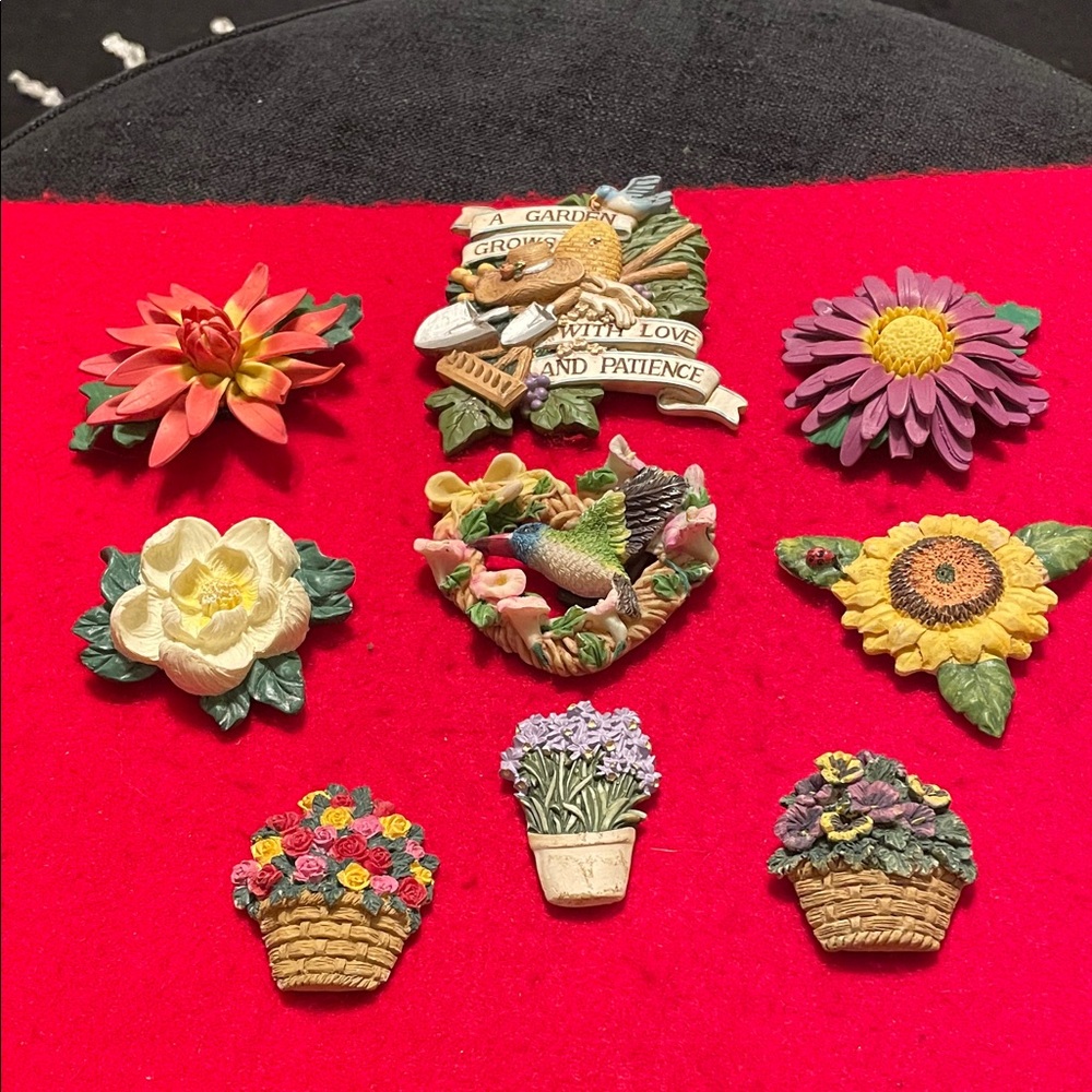 Colorful Floral Magnet Set